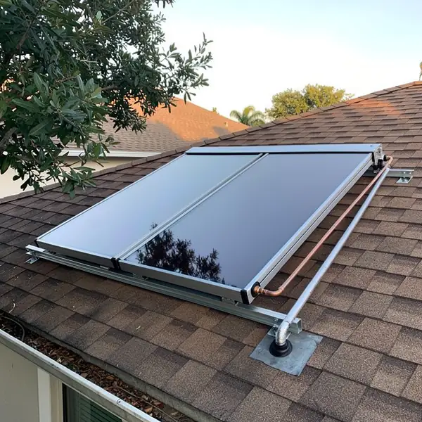 Flat plate collector on Lee County shingles