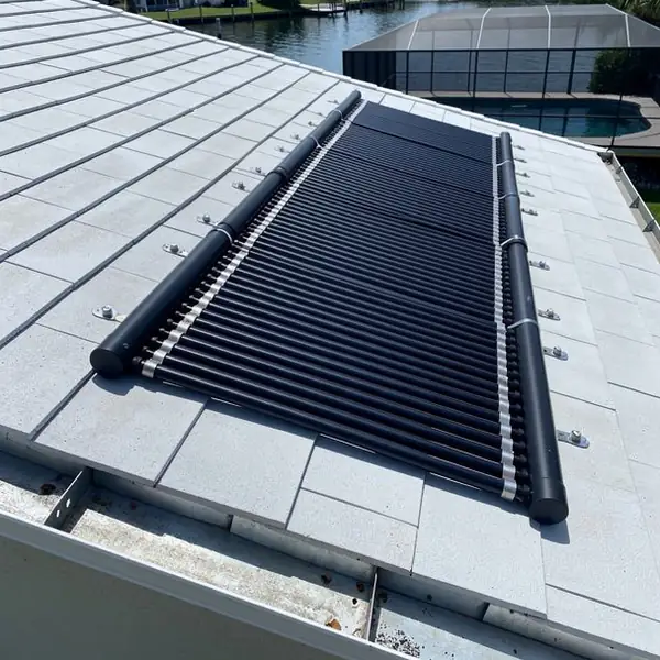 Pool panels reinstalled on new tile roof
